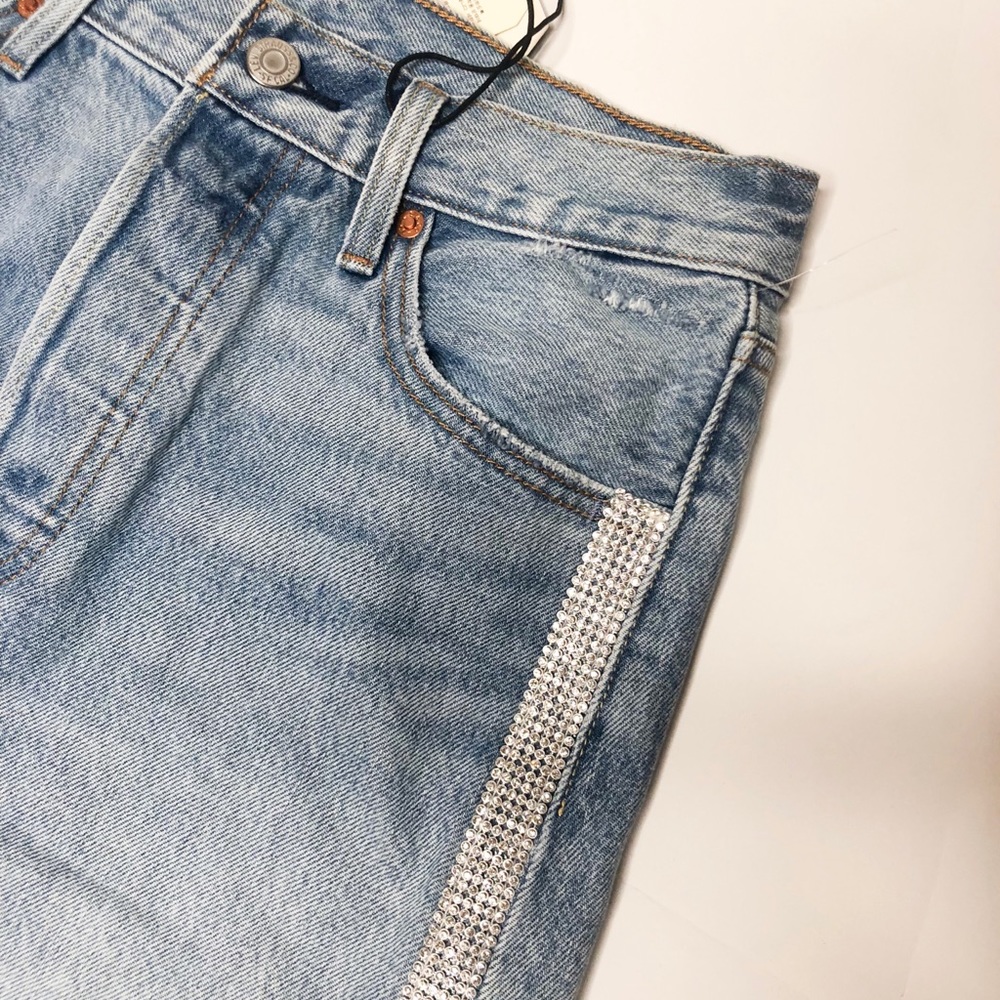 Levi’s rhinestone denim skirt NWT 26 - Picture 5 of 8